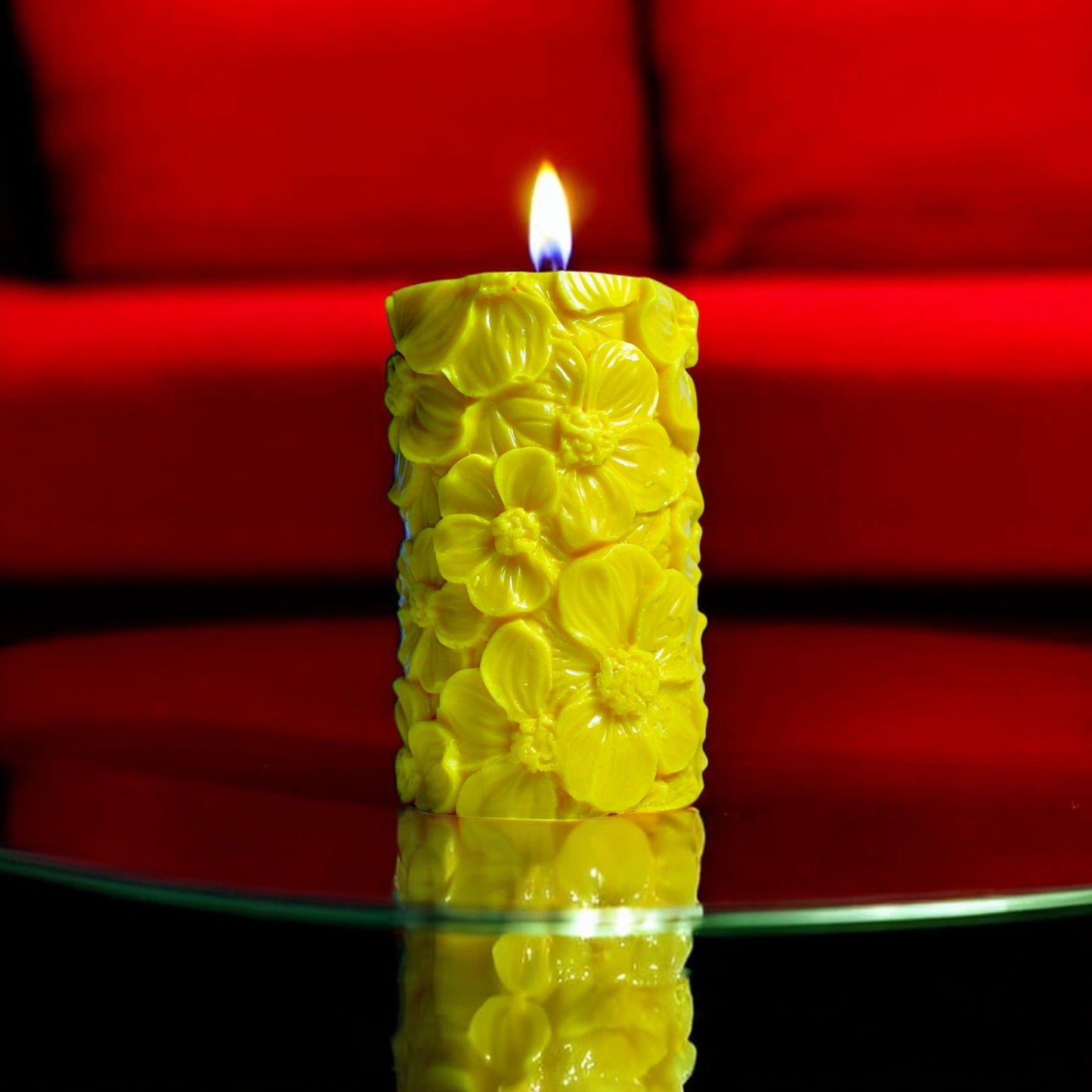 Scented Candle Floral Pattern Tower | Scent You | www.scentyou.pk