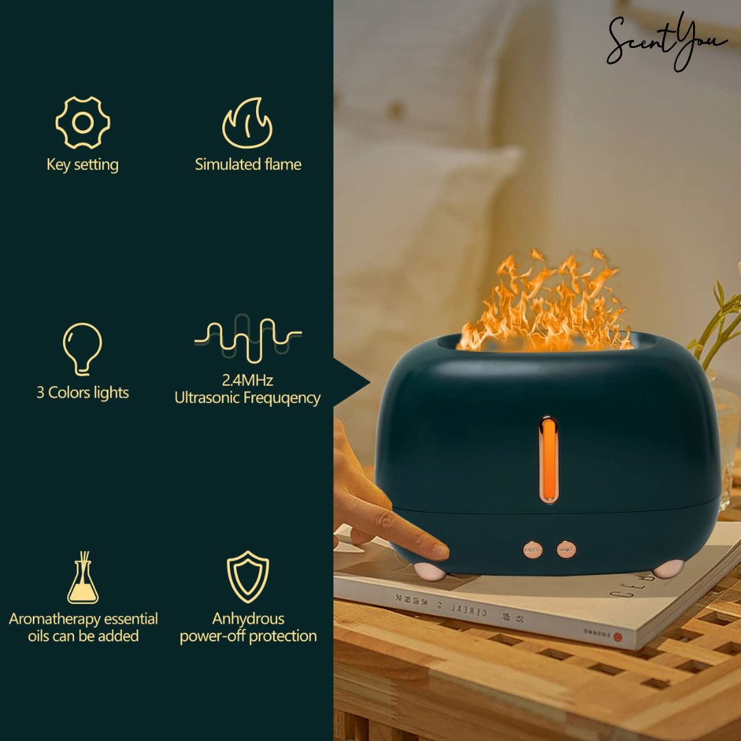 Flame Humidifier/Diffuser - Aromatherapy