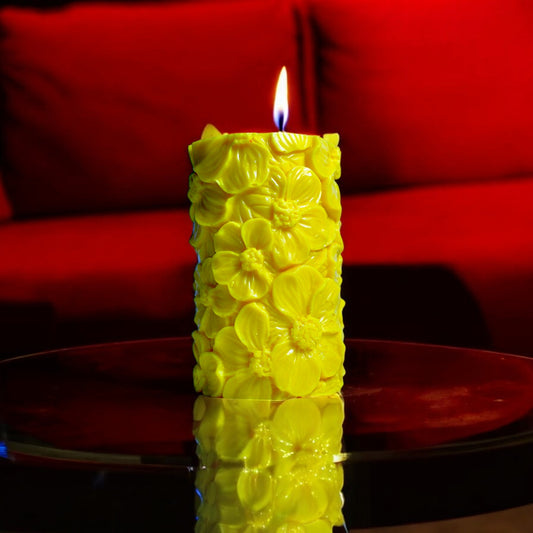 Scented Candle Floral Pattern Tower | Scent You | www.scentyou.pk