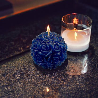 Scented Candle with Floral Print - Round Shape
