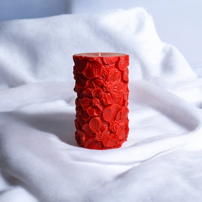 Scented Candle Floral Pattern Tower - ScentYou.pk