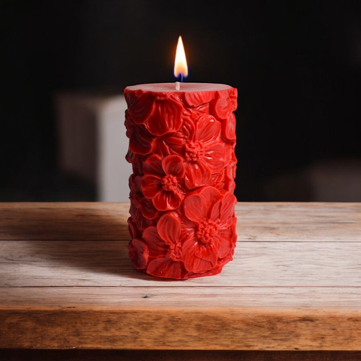 Scented Candle Floral Pattern Tower - ScentYou.pk