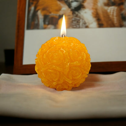 Scented Candle with Floral Print - Round Shape - ScentYou.pk