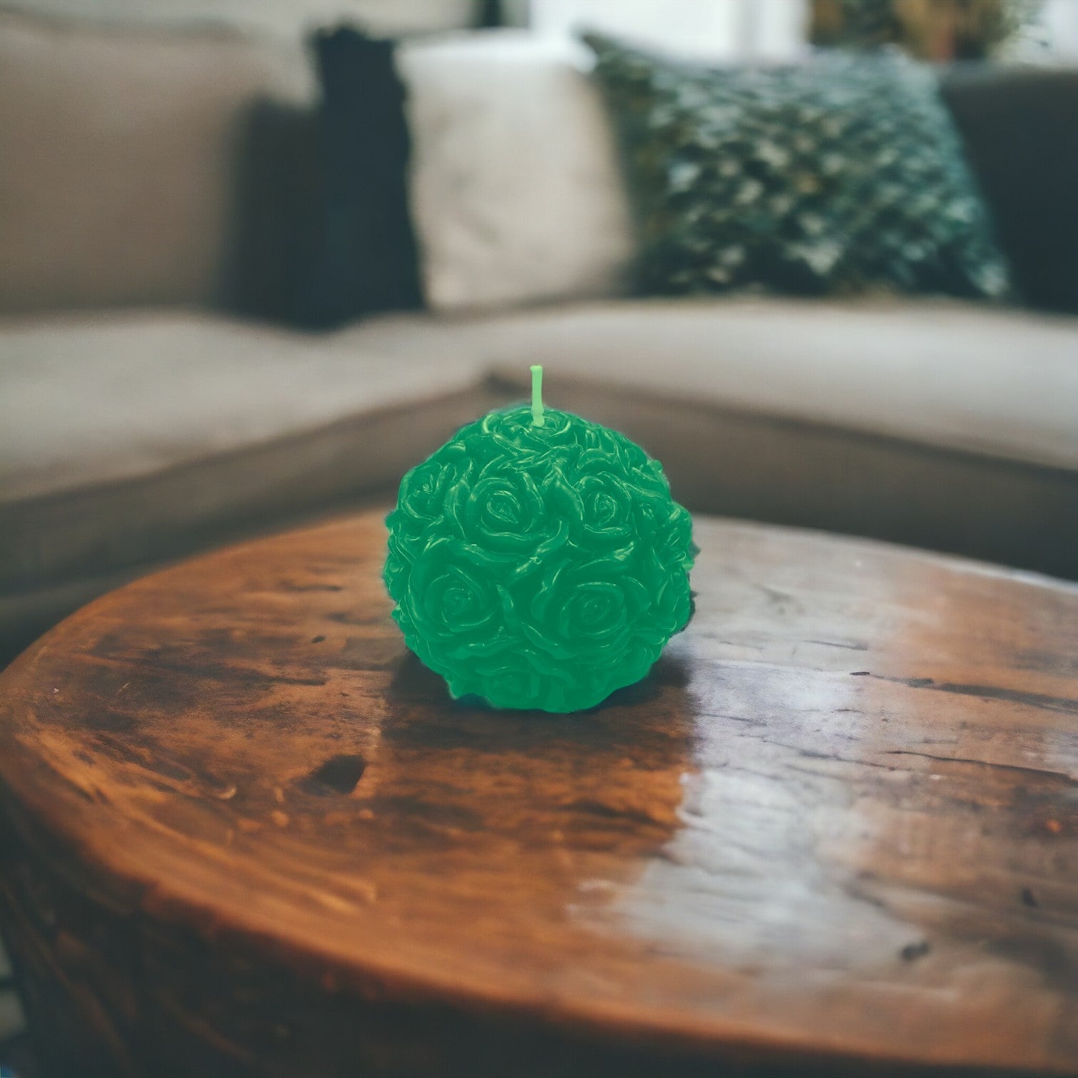 Scented Candle with Floral Print - Round Shape - ScentYou.pk