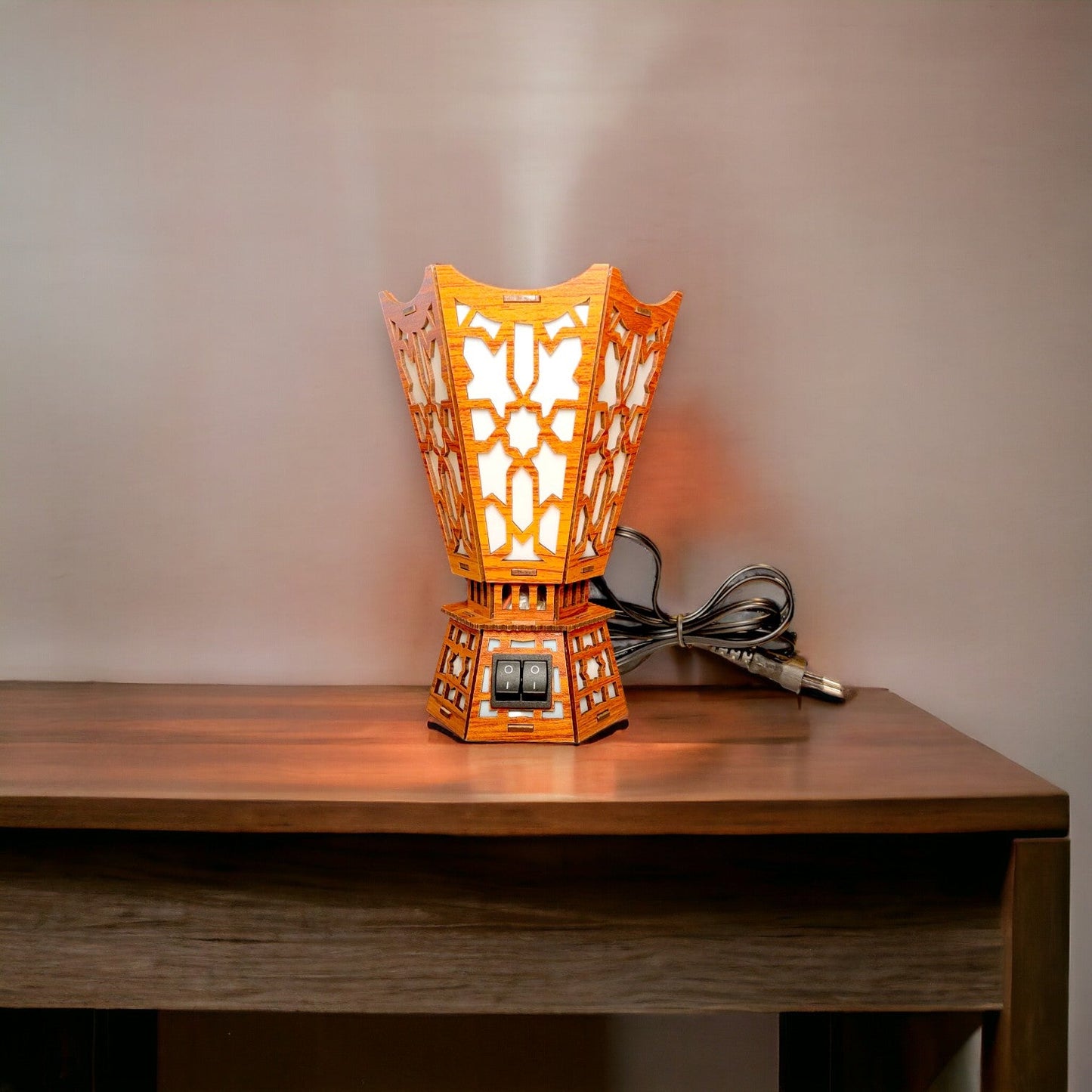 Wooden Bakhoor/Incense Burner Electric with Night Lamp High End Electric Coil - AromaTherapy - ScentYou.pk